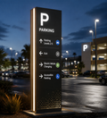 Parking lot guide sign