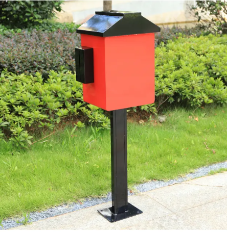 Metal trash bin galvanized steel pet trash can vintage metal dustbin outdoor for pet dog waste with lid