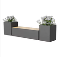 Custom Indoor/Outdoor Metal Flower Bench with Planters for Garden Entry Patio Park Gym Mall or Hospital Use