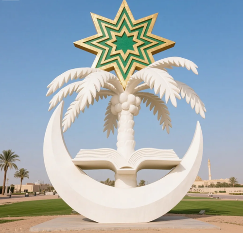 Customized fiberglass sculptures for the school, as well as indoor and outdoor landscape sculptures