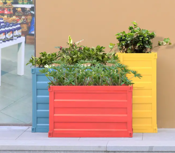 Colorful Indoor Steel Galvanized Planter Outdoor Outside Metal Garden Decorative Flower Pots for Sale