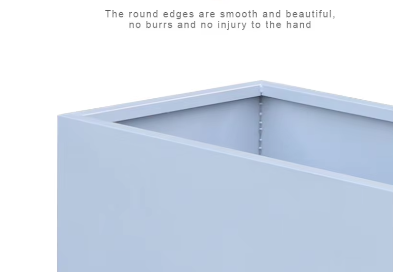 High quality outside rectangle white stainless steel flower pot home decoration outdoor planters long large flower pots for sale