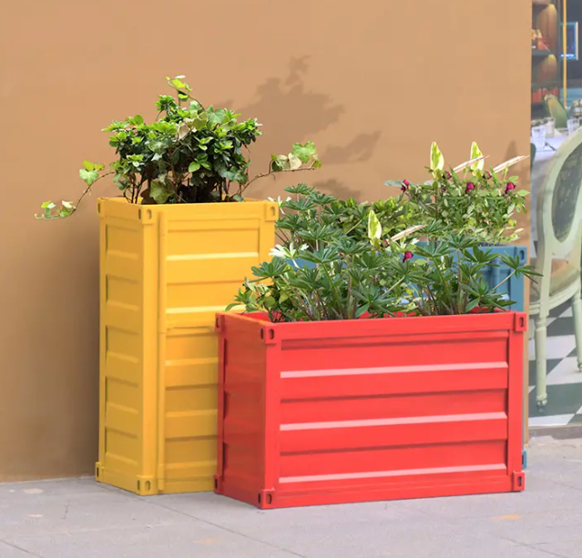 Colorful Indoor Steel Galvanized Planter Outdoor Outside Metal Garden Decorative Flower Pots for Sale