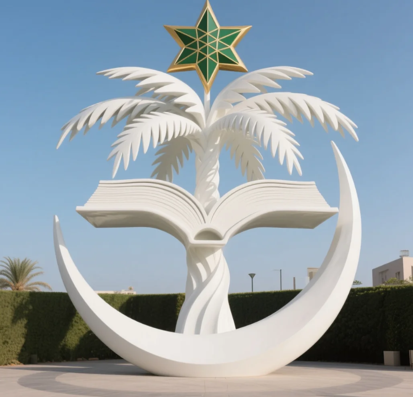 Customized fiberglass sculptures for the school, as well as indoor and outdoor landscape sculptures