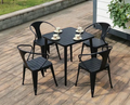 Commercial Cafe Table and Chair Aluminum Table Set Outdoor Plastic Rectangle Dining Tables for 4-6 Seats