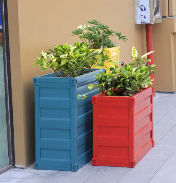 Colorful Indoor Steel Galvanized Planter Outdoor Outside Metal Garden Decorative Flower Pots for Sale