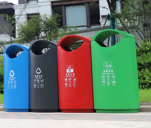 Eco-Friendly street metal rubbish recycling garbage bin