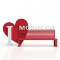 Custom Metal Landscape Bench & Sculpture