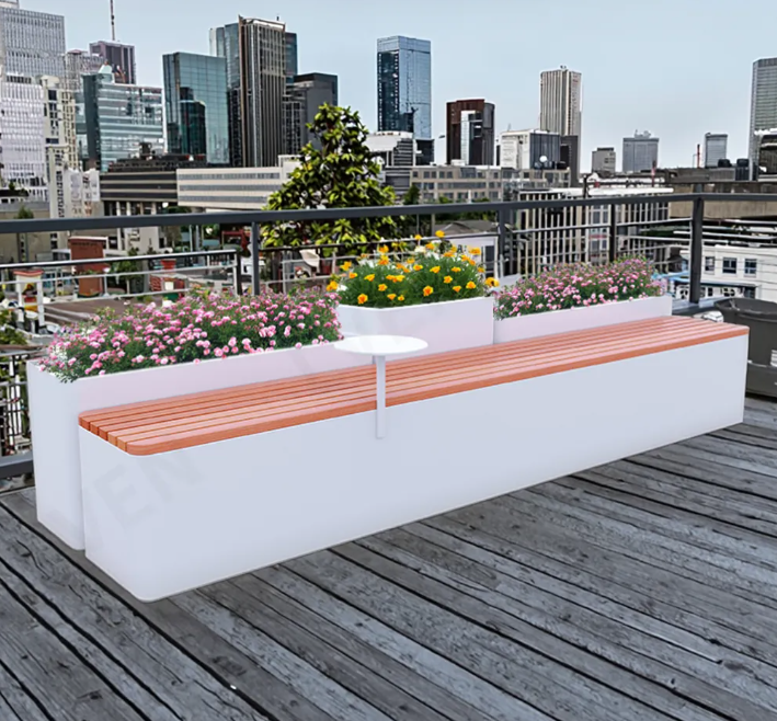 Flower Planters with Comfortable Bench for Outdoor and Indoor Use Stylish Patio Furniture