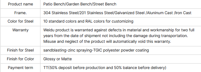 High-End Ergonomic Outdoor Bench Wood-Plastic Patio Garden Seating with Galvanized Steel Frame for Urban Commercial Spaces