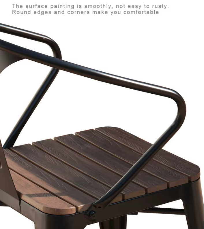 Commercial Cafe Table and Chair Aluminum Table Set Outdoor Plastic Rectangle Dining Tables for 4-6 Seats