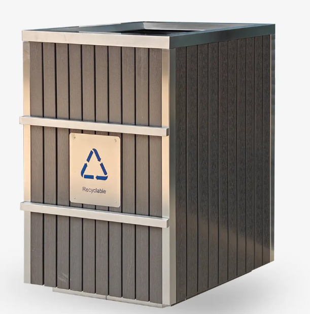 Public Area Waste Container - Outdoor Freestanding Waste Bin for Recycling Station and Commercial Needs