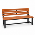Modern Metal Frame  Bench with PS Wood-Plastic Seat and Backrest
