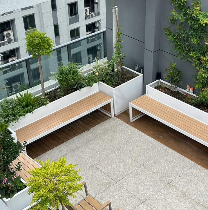 Flower Planters with Comfortable Bench for Outdoor and Indoor Use Stylish Patio Furniture