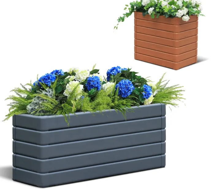 Galvanized steel Rectangular Flower Pot Planter Boxes