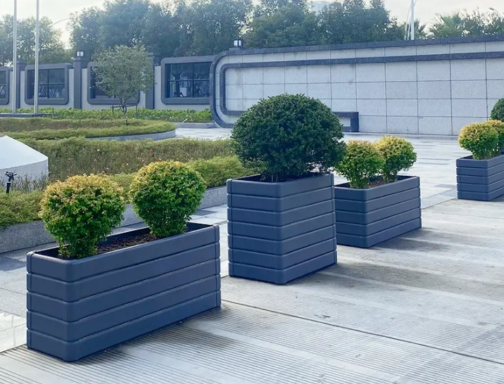 Galvanized steel Rectangular Flower Pot Planter Boxes