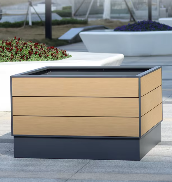 Large! Aluminium Big Flower Pot Plastic Wood Garden Planters Large Metal Planter for Trees