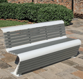 High-End Ergonomic Outdoor Bench Wood-Plastic Patio Garden Seating with Galvanized Steel Frame for Urban Commercial Spaces