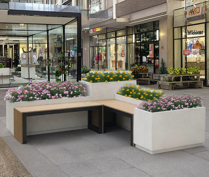 Flower Planters with Comfortable Bench for Outdoor and Indoor Use Stylish Patio Furniture