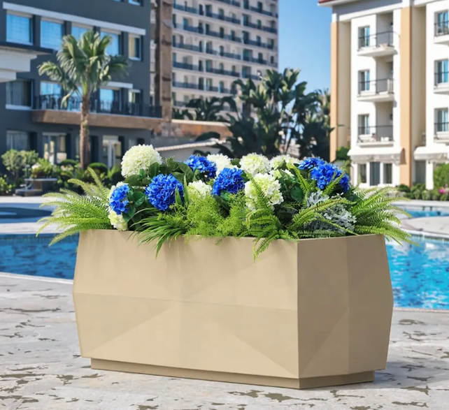 Outdoor Metal Planters Office Flower Box Garden Flower Pot Decorative Park Planters for Street
