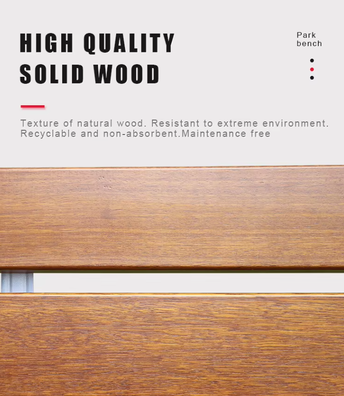 Heavy Duty Metal Urban Outdoor Seating Benches Knock-down Solid Wood Park Waiting Street Patio Benches